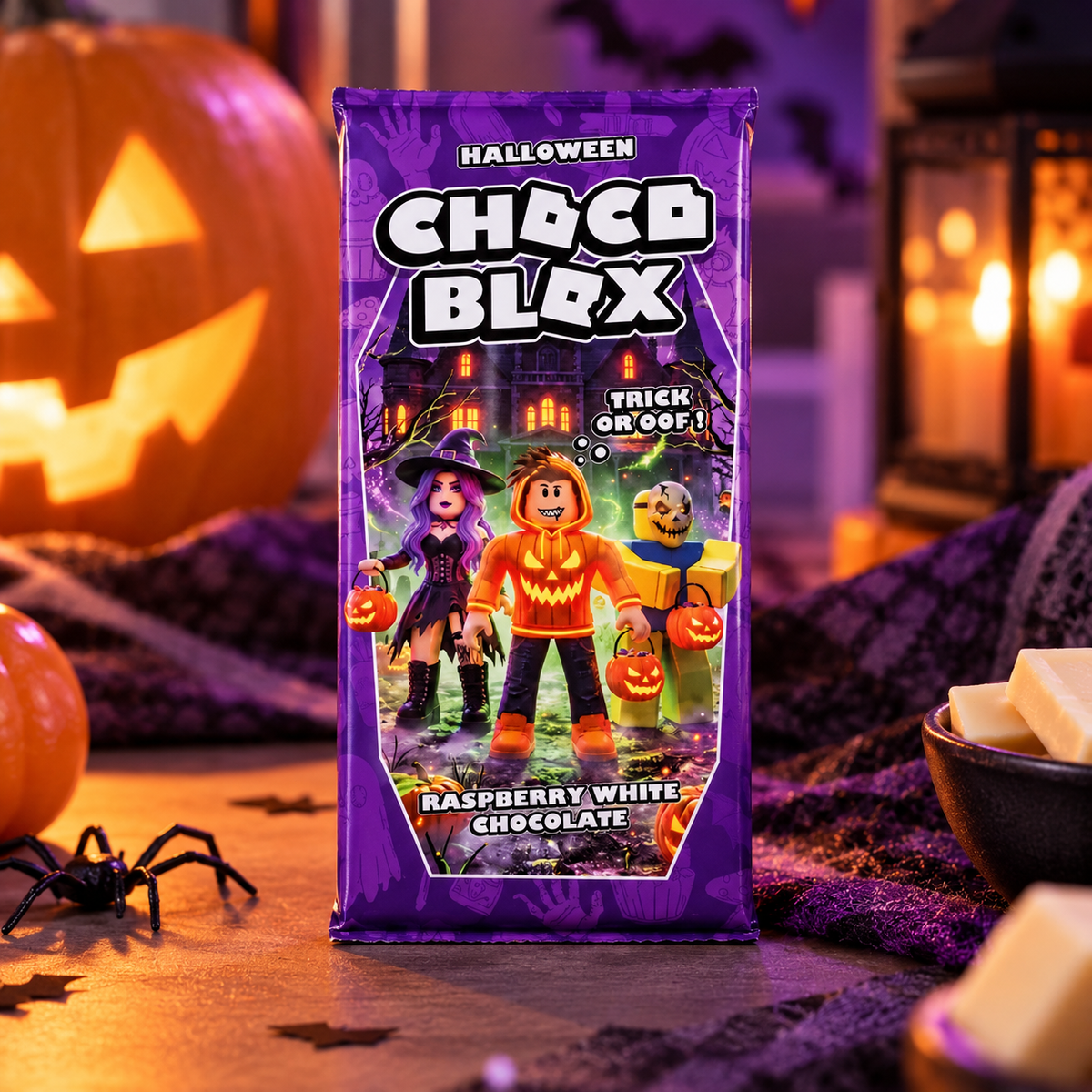Choco Blox Halloween al lampone e cioccolato bianco