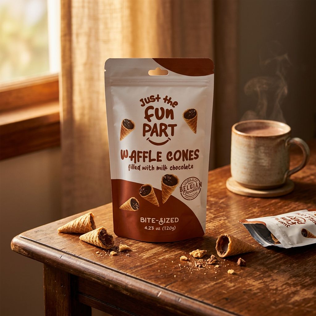 Just The Fun Part Milk Chocolate, barre gaufrette chocolat au lait américaine, disponible sur My American Shop
