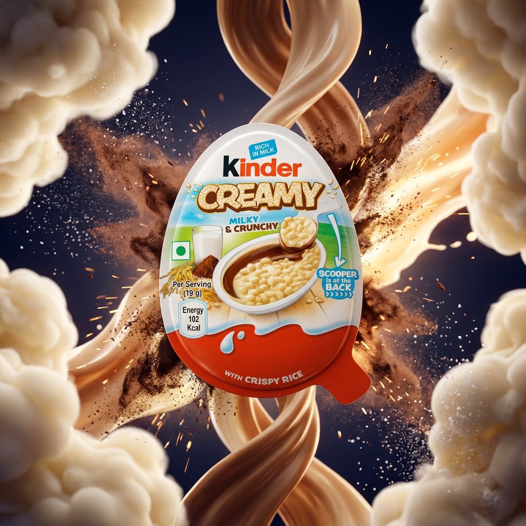 Kinder Creamy oeuf chocolat crème fondante billes riz soufflé Ferrero Italie disponible sur My American Shop