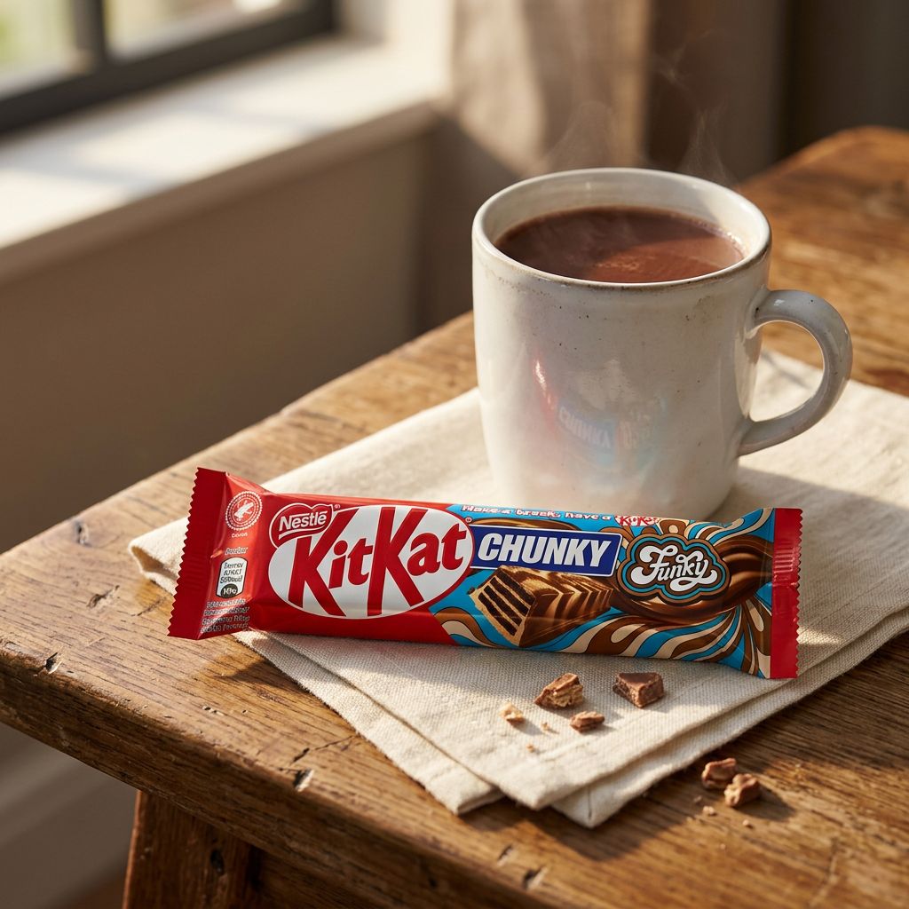 Kit Kat Chunky Funky, barre chocolat au lait et gaufrette format XXL, disponible sur My American Shop