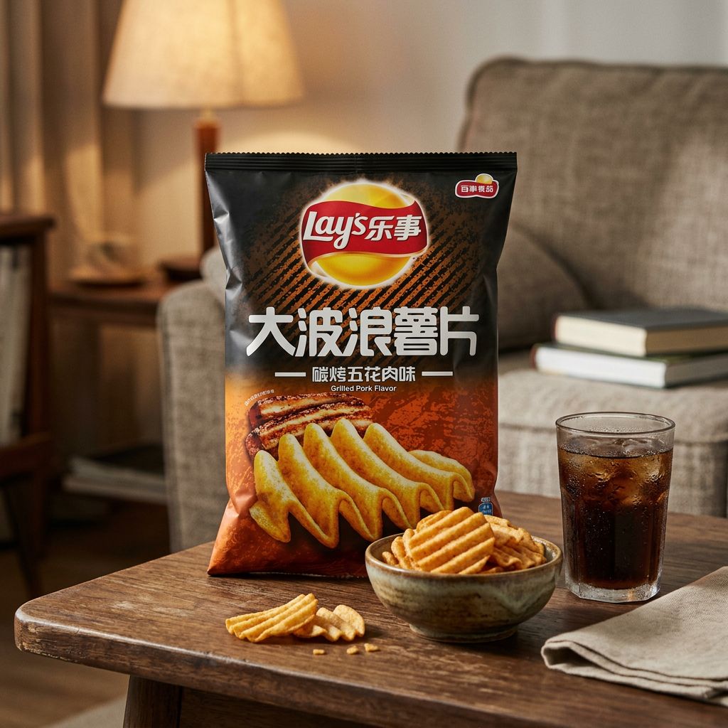 Lay's Ondulati Profondi Gusto Maiale alla Griglia
