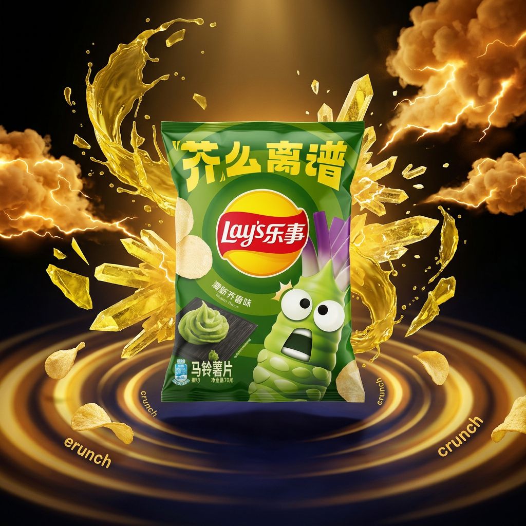Lay's Potato Chips Mustard Flavor, chips moutarde tangy du marché asiatique Frito-Lay, disponible sur My American Shop