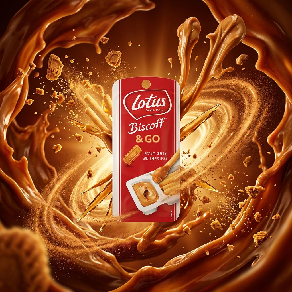 Lotus Biscoff & Go, snack nomade pâte caramélisée et gressins, format pocket, disponible sur My American Shop
