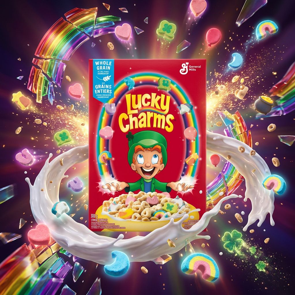 Lucky Charms céréales américaines General Mills avec marshmallows, importées des États-Unis, disponible sur My American Shop