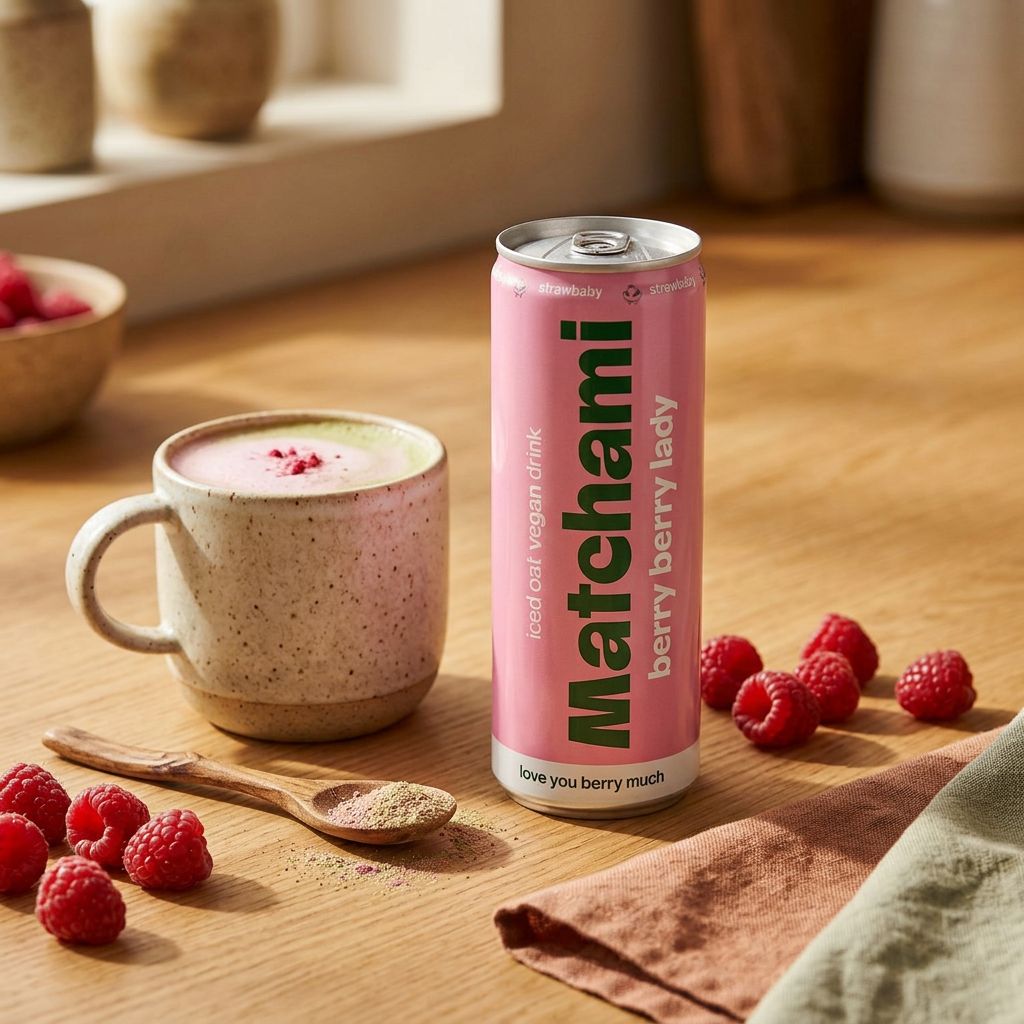 Matchami Berry Berry Lady, poudre matcha fruits rouges en format pratique, boisson tendance importée, disponible sur My American Shop