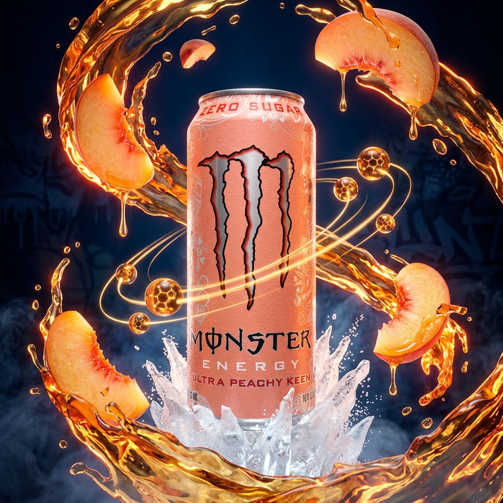 Monster Energy Ultra Peachy Keen, canette 500ml sans sucre saveur pêche, importée des USA, disponible sur My American Shop