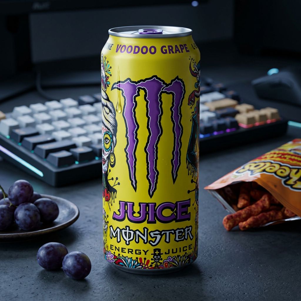 Monster Energy Voodoo Grape, canette US 2026 saveur raisin concord et prune, disponible sur My American Shop