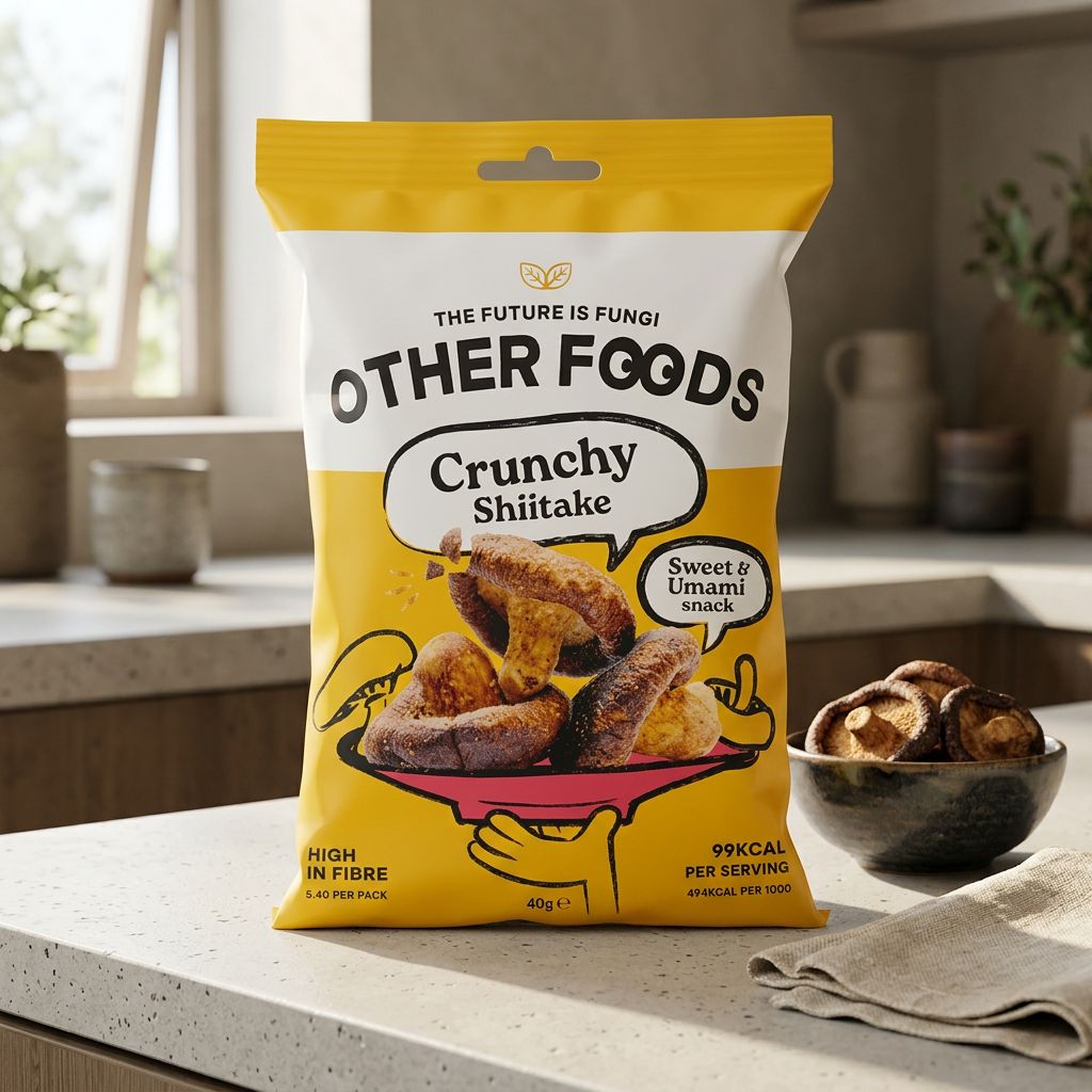 Other Foods Crunchy Shiitake Mushroom Chips, chips croustillantes umami naturel, snack importé, disponible sur My American Shop