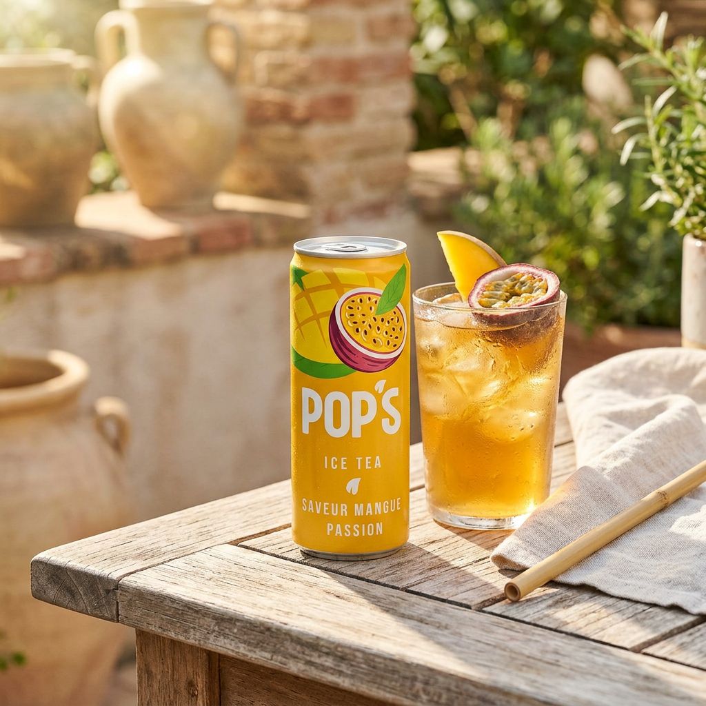Lattina di Pop's Ice Tea Mango e Frutto della Passione