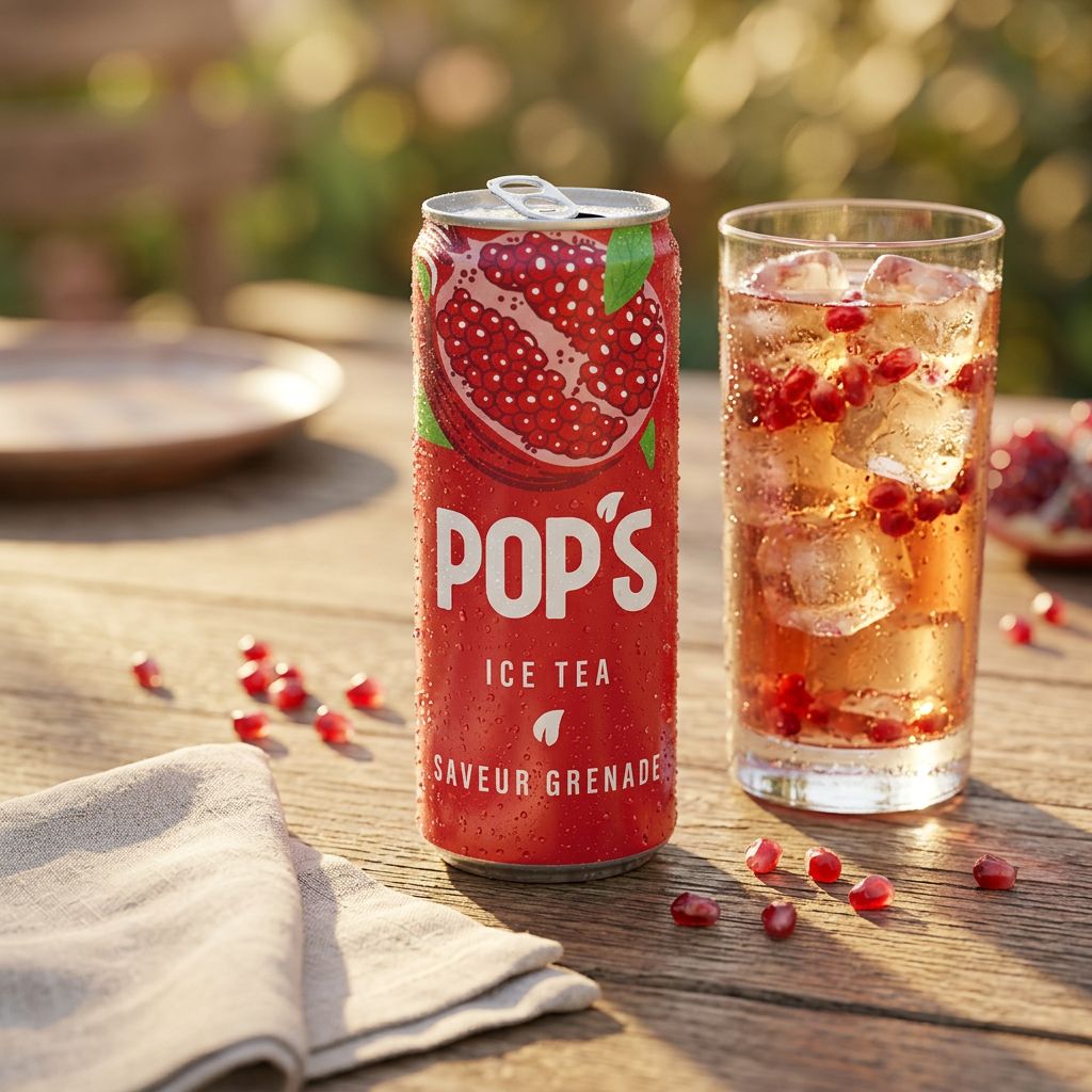 Lattina di tè freddo al melograno Pop's