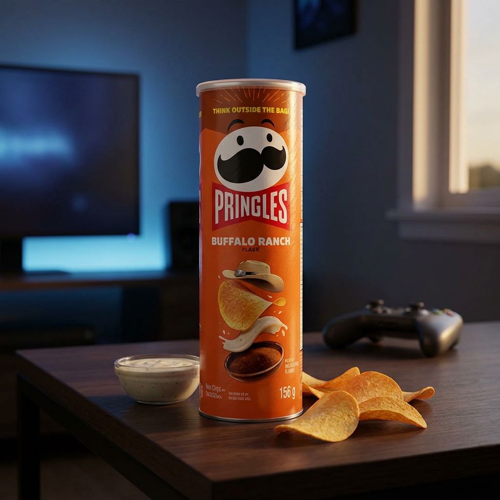 Pringles Buffalo Ranch, chips saveur piment cayenne et ranch crémeux, tube importé des États-Unis, disponible sur My American Shop