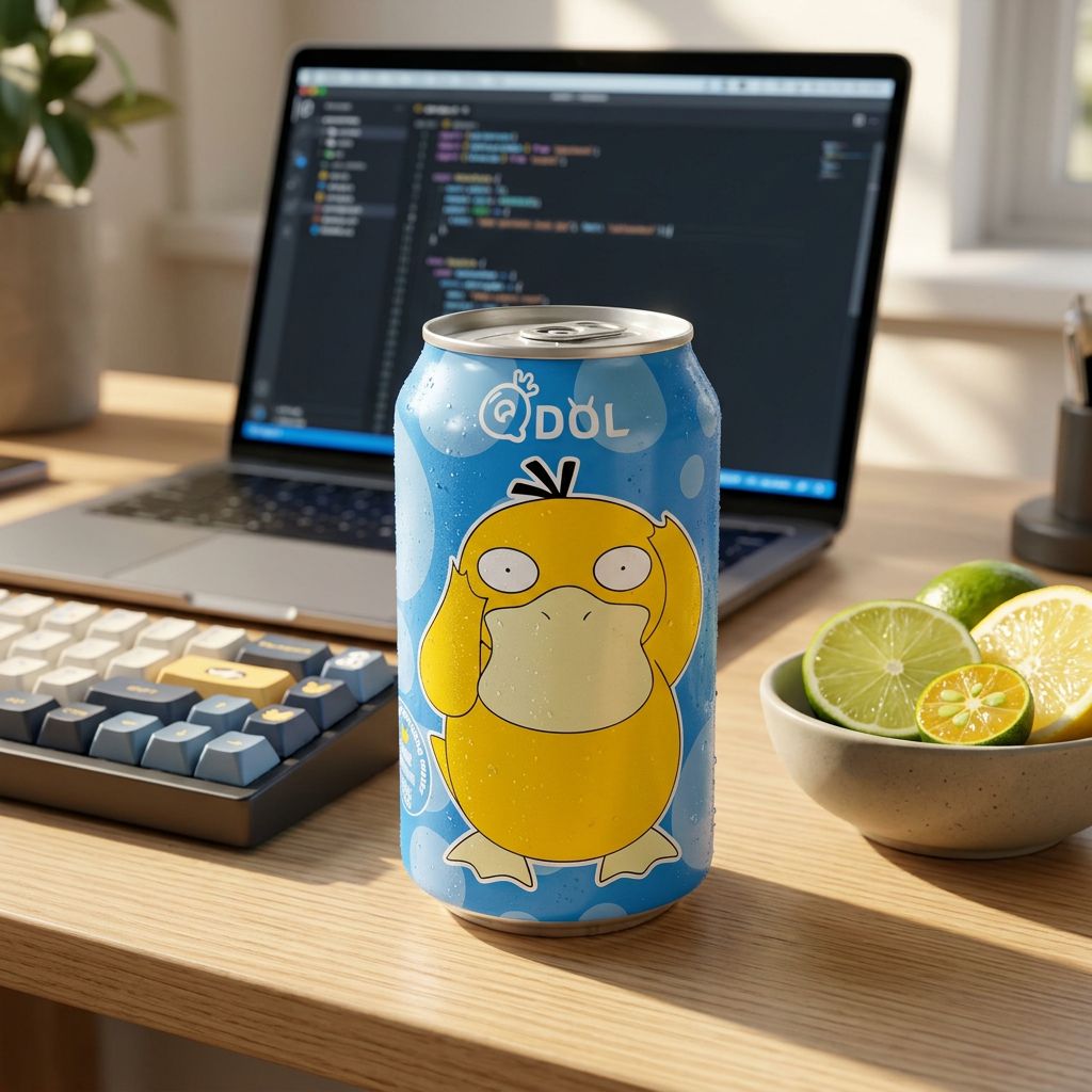 QDOL Pokemon Psyduck Acqua Frizzante al Gusto Agrumi