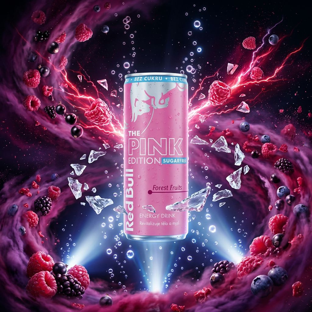Red Bull Pink Edition Wild Berry Sugarfree 250ml, boisson énergisante autrichienne sans sucre aux baies sauvages, disponible sur My American Shop