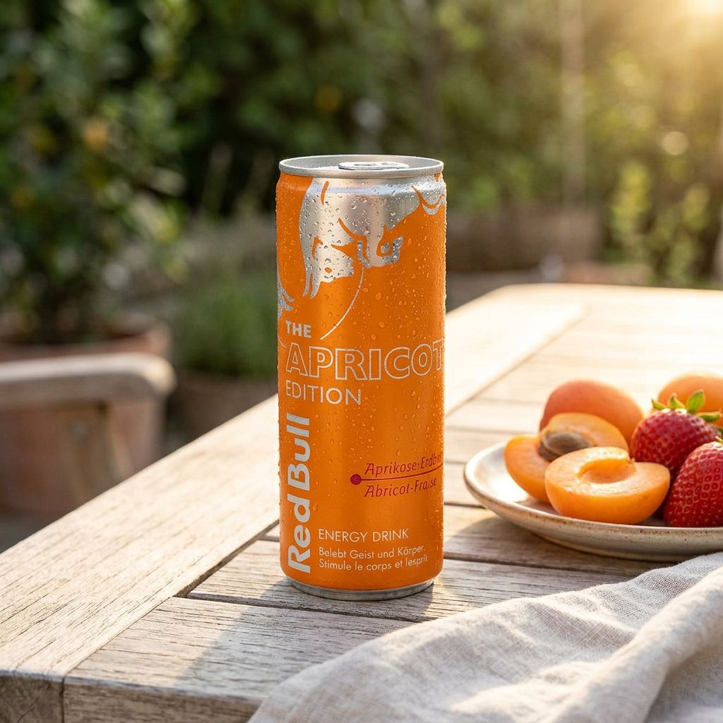 Red Bull Summer Edition Abricot Fraise 250ml, boisson énergisante importée, disponible sur My American Shop