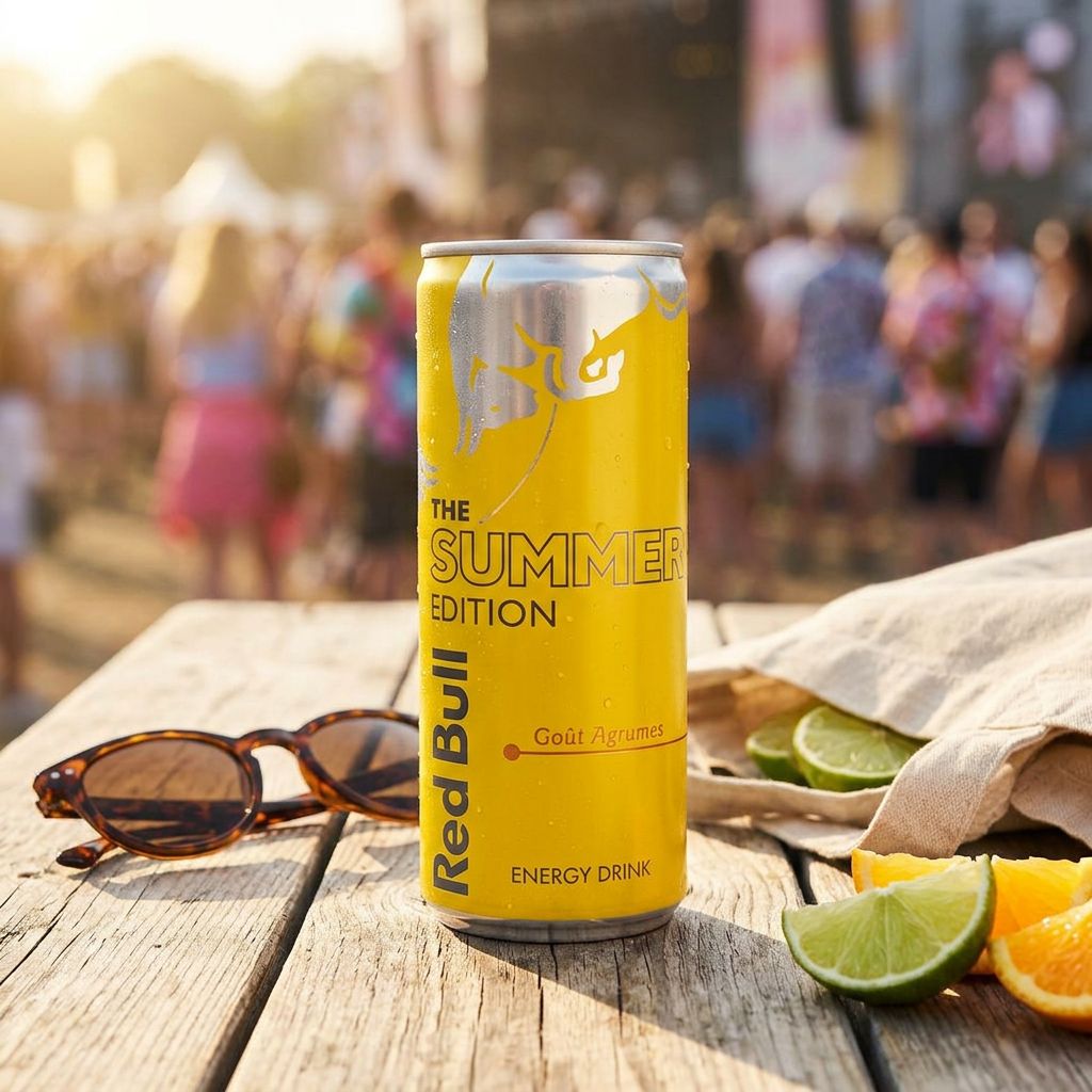 Red Bull Summer Edition Agrumes 25cl, boisson énergisante édition limitée, disponible sur My American Shop