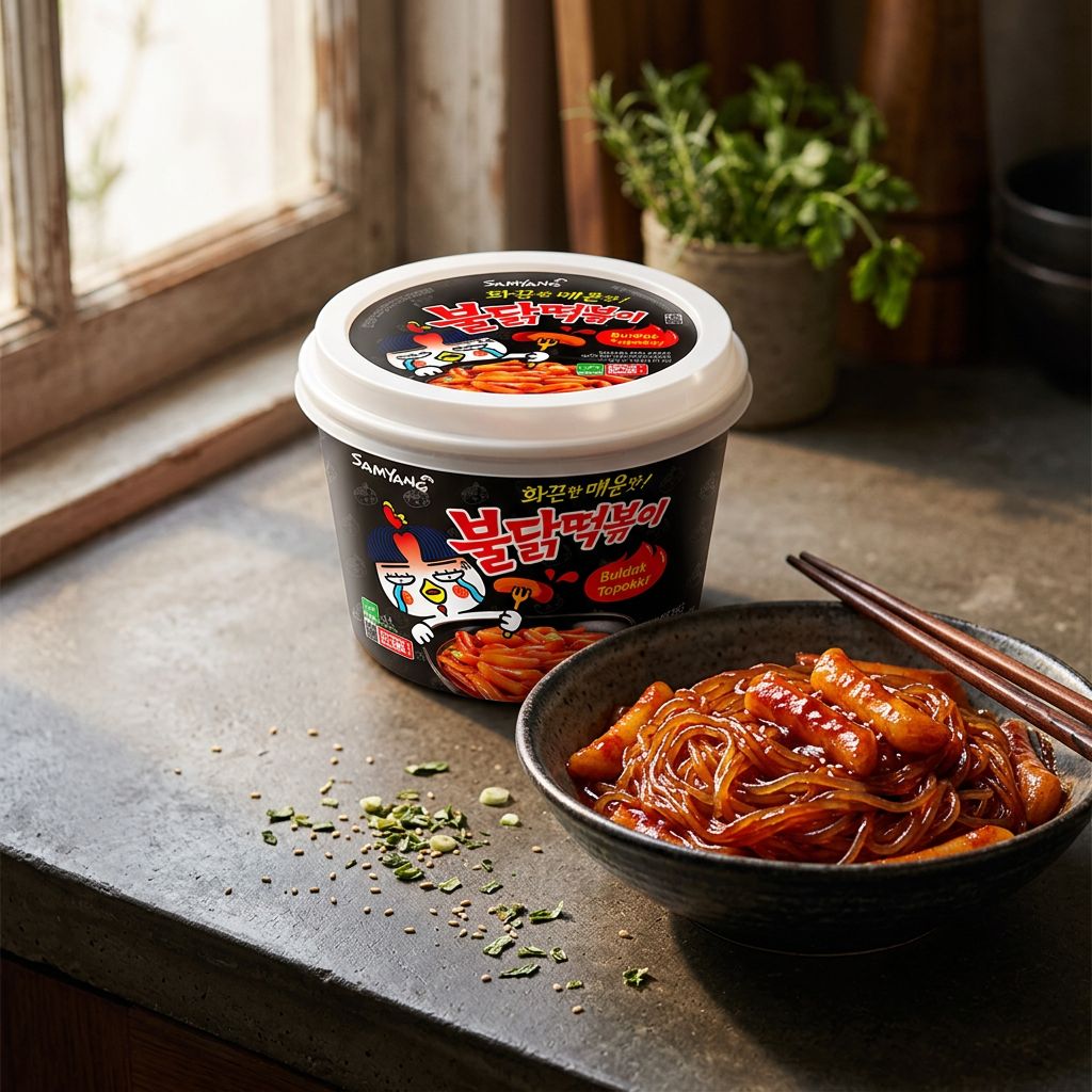 Samyang Buldak Dangmyeon Original, vermicelles épicés coréens sauce piment habanero, disponible sur My American Shop