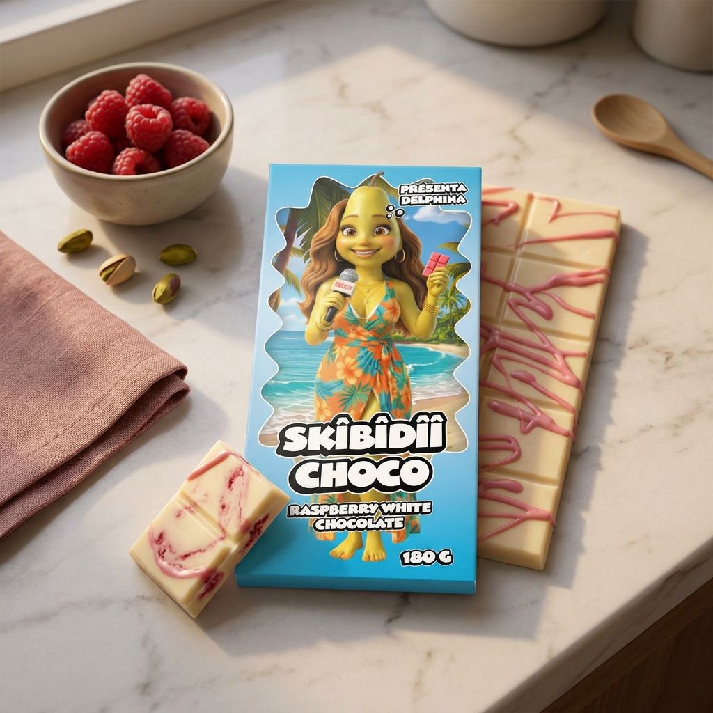 Skibidii Choco Presenta Delphina Lampone Cioccolato Bianco