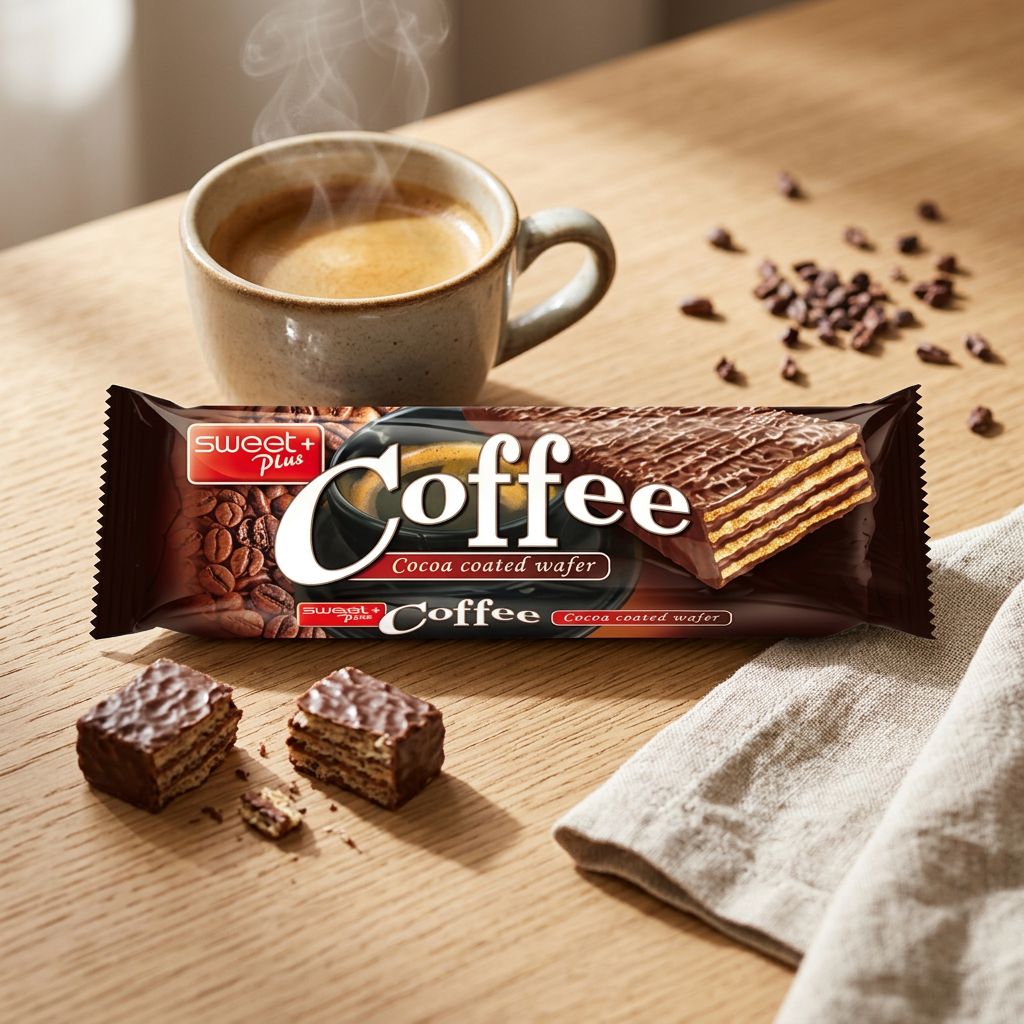 Sweet Plus Wafer Ricoperto al Caffè e Cacao