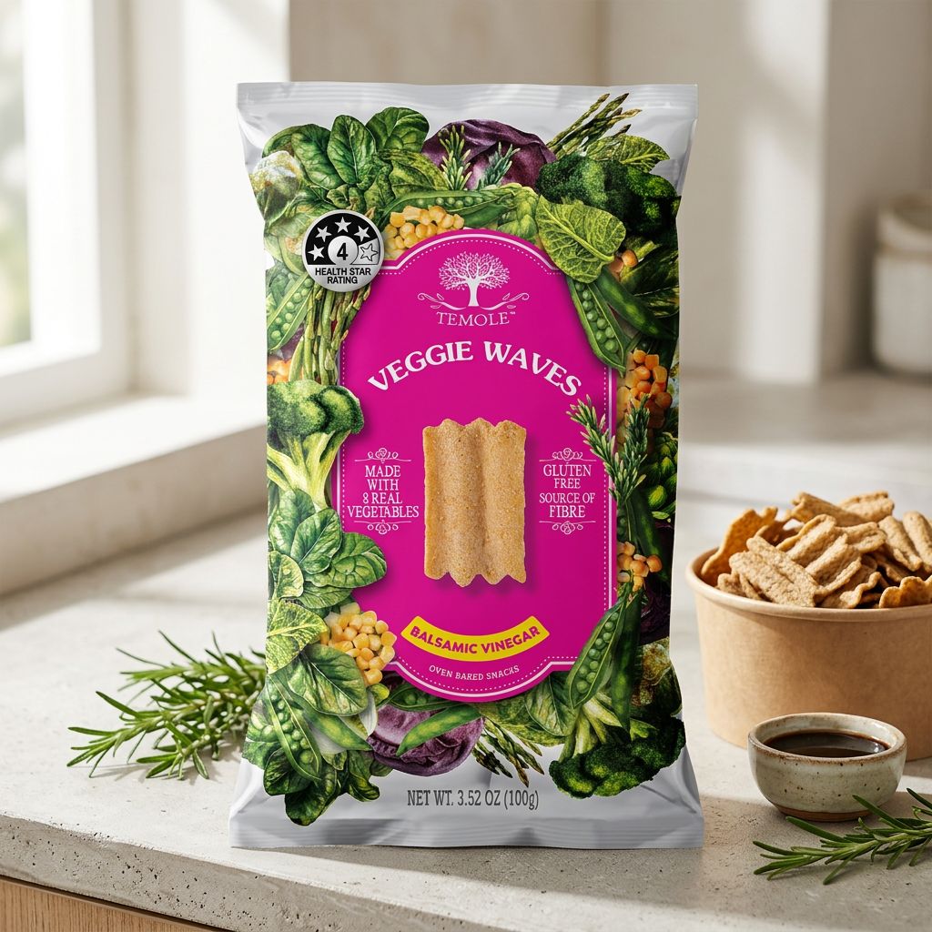 Temole Veggie Waves chips vinaigre balsamique, snack légumes vagues croustillant importé USA, disponible sur My American Shop