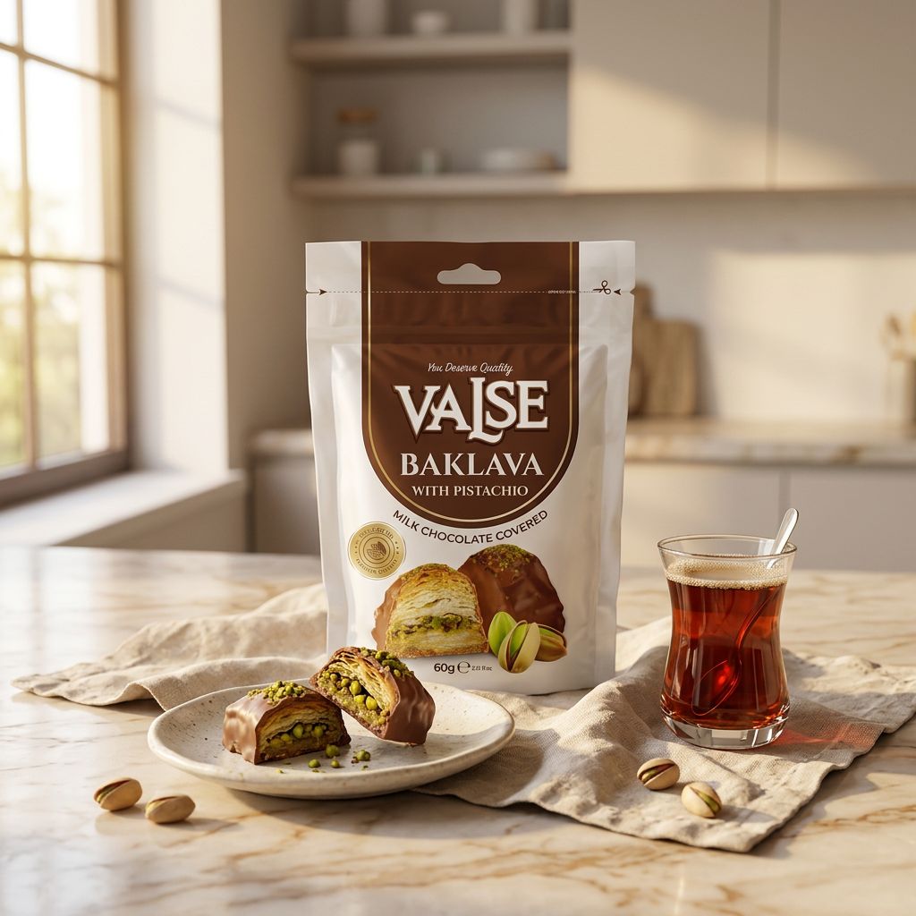 Valse Baklava & Milk Chocolate, tablette turque pistache et chocolat au lait, disponible sur My American Shop