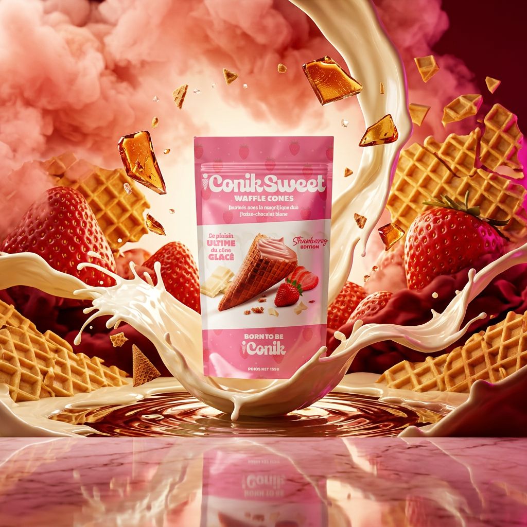 iConiksweet Coni Waffle Cioccolato Bianco e Fragola