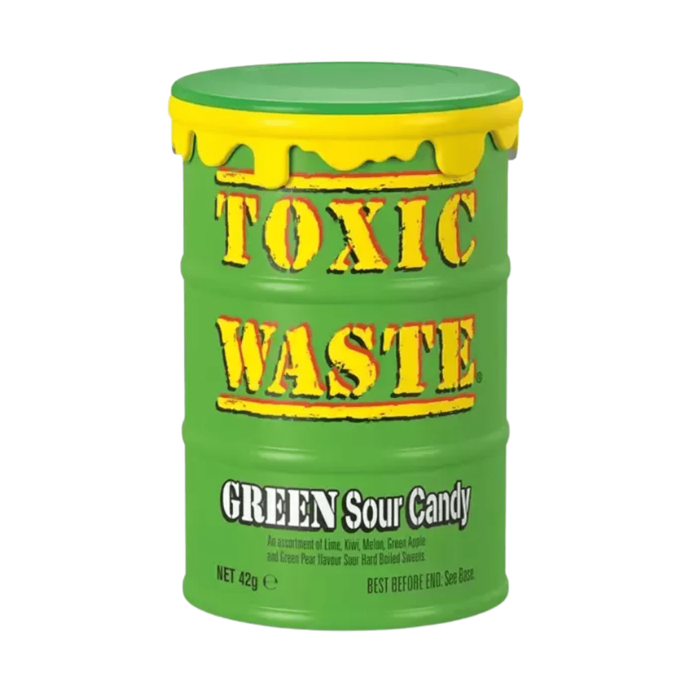 Toxic Waste Caramelle Aspro Verde in Barattolo