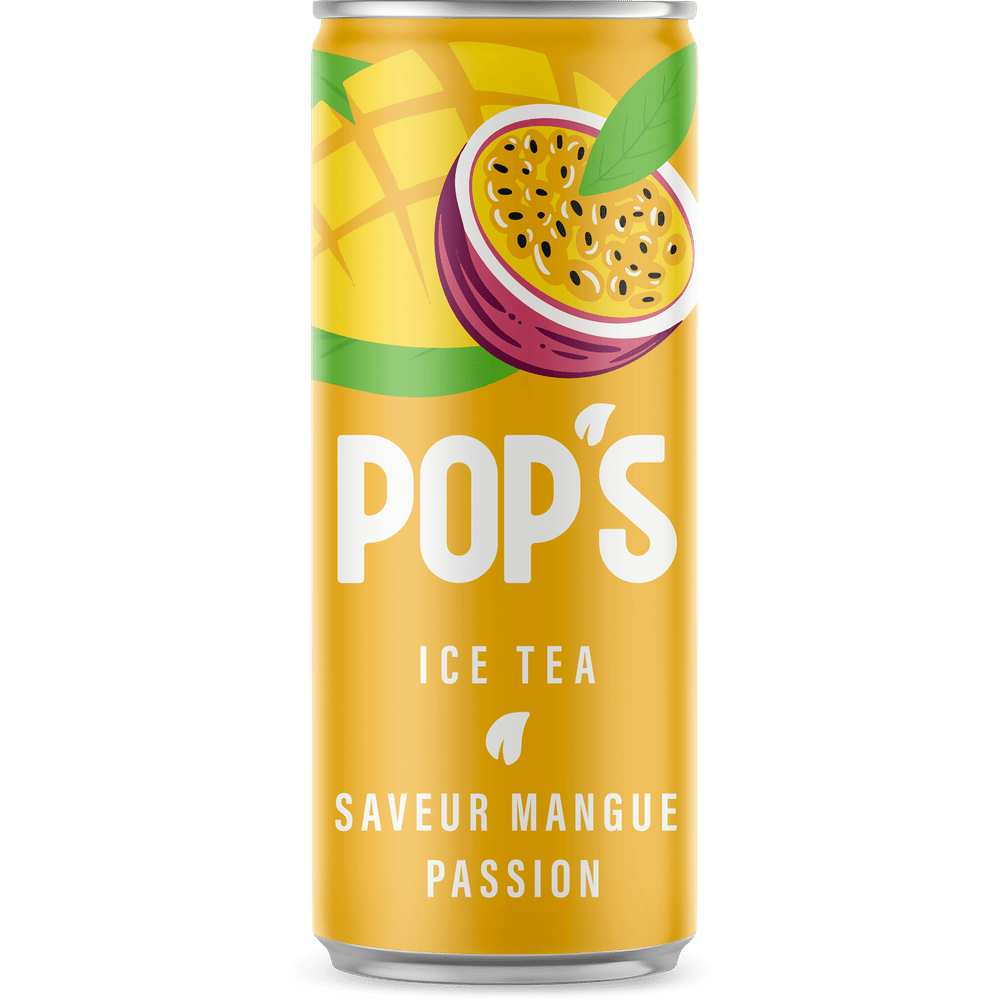 Lattina di Pop's Ice Tea Mango e Frutto della Passione