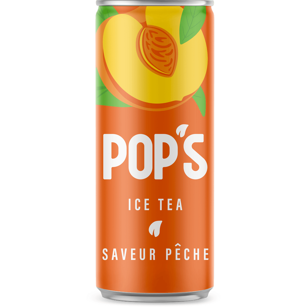 Lattina di tè freddo alla pesca Pop's