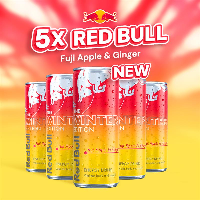 Confezione Red Bull Energy Drink Winter Edition Fuji Apple Ginger (5 unità)