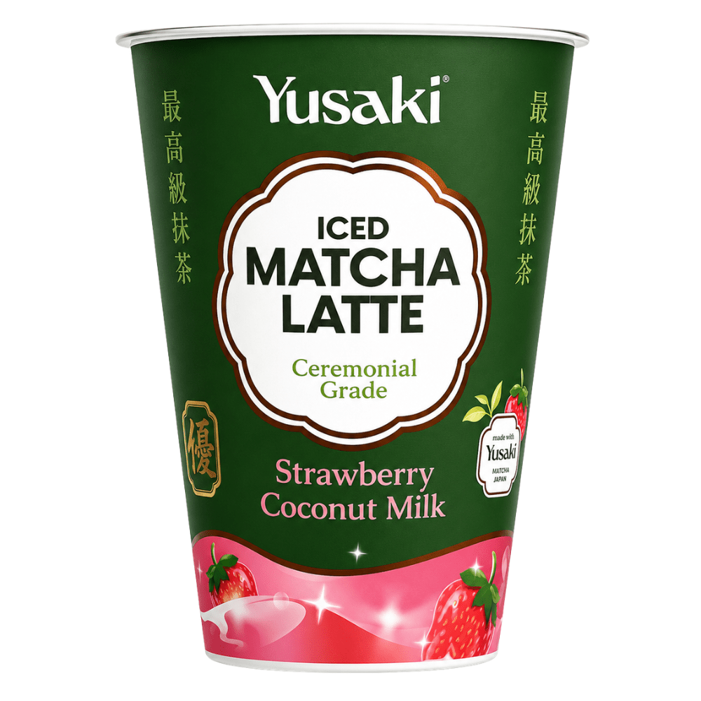 Yusaki Iced Matcha Latte Strawberry Coconut Milk