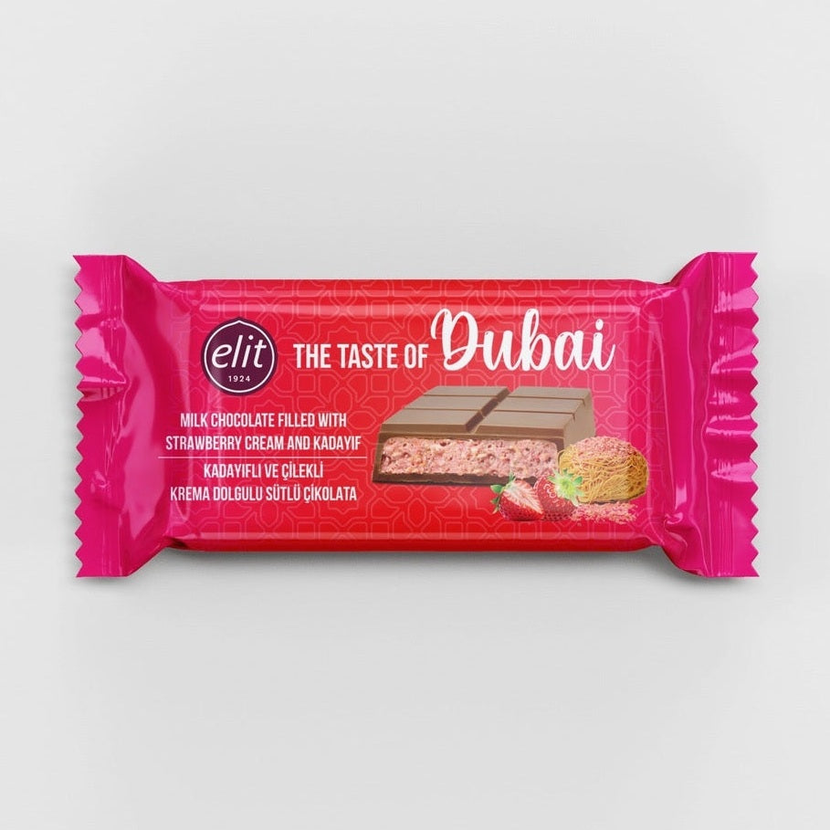 Elit Dubai Cioccolato al Latte Crema di Fragola & Kadayif