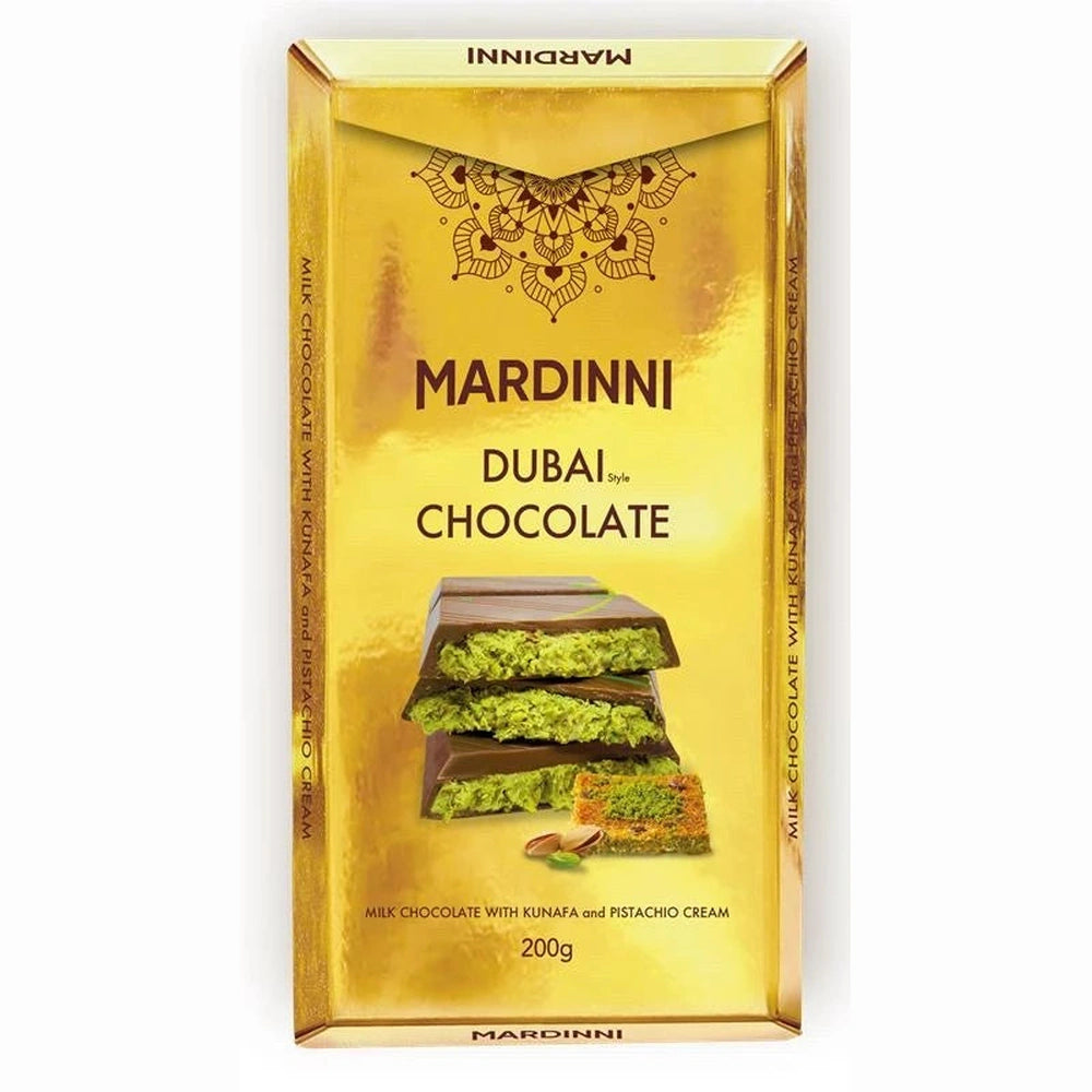 Cioccolato Mardinni Dubai con Kunafa e Crema di Pistacchio Grande
